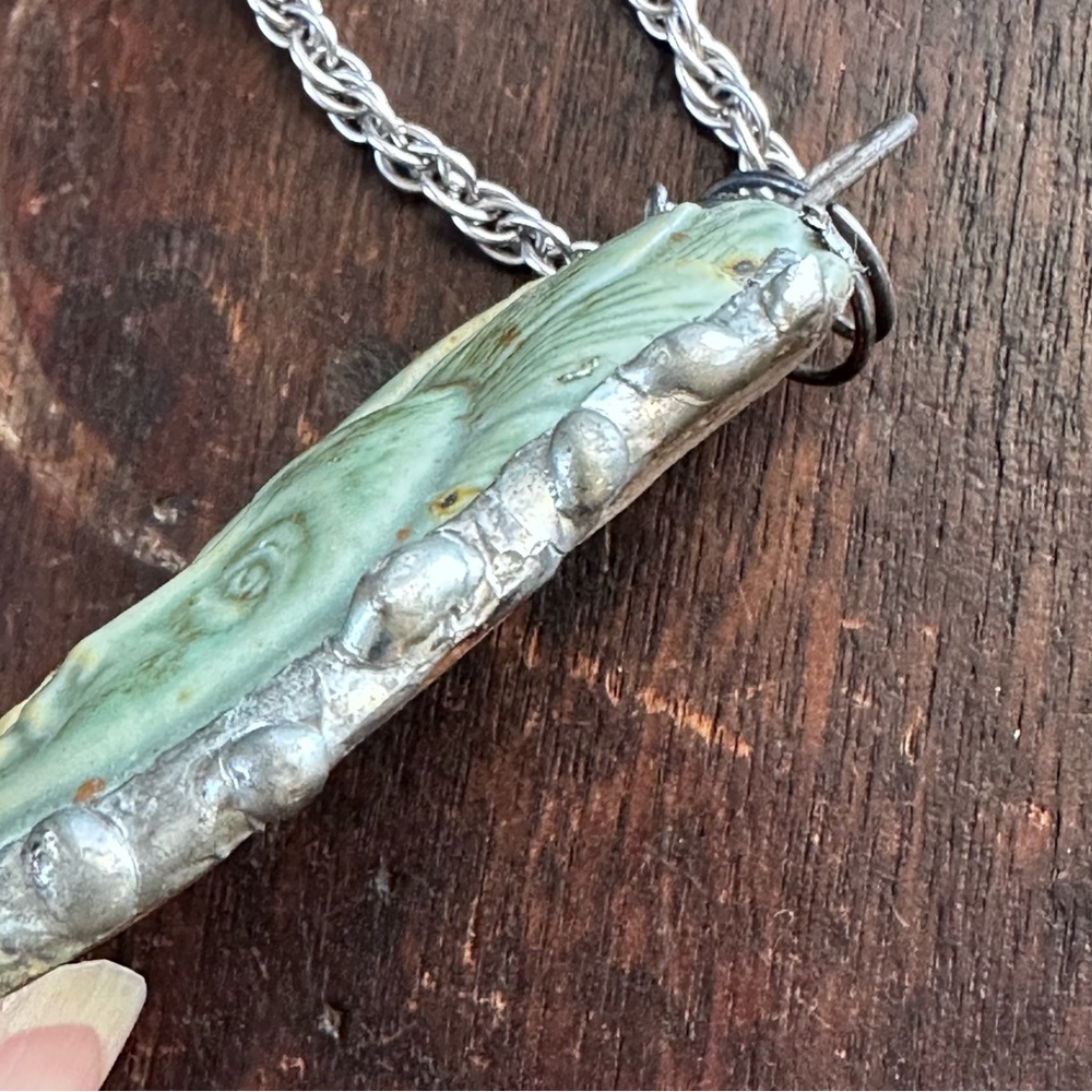 Sun and Moon Face Polymer Pendant Sterling Silver Necklace - Picture 12 of 16